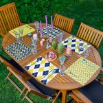 - Servis6li-Set293-Gorsel1 - Realhomes  6'lı Sarı Lacivert Zigzag & Ekose Tasarımlı Amerikan Servis Seti Realhomes