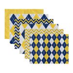 - Servis6li-Set293-Gorsel3 - Realhomes  6'lı Sarı Lacivert Zigzag & Ekose Tasarımlı Amerikan Servis Seti Realhomes