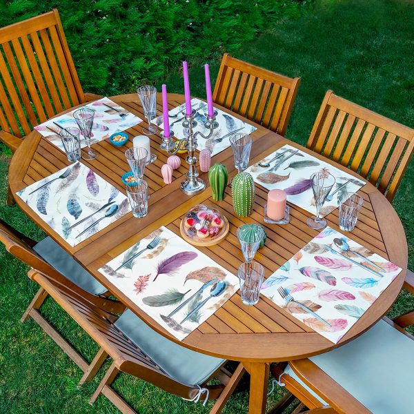 - Servis6li-Set3-Gorsel1 - Realhomes  6'lı Mavi & Sarı Renkli Çapa Tasarımlı Amerikan Servis Seti Realhomes