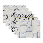 6'lı Krem Renkli Özel Tasarım Çizimler Amerikan Servis Seti Realhomes