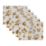 6'lı Altın Varaklı Yaprak Özel Tasarım Amerikan Servis Seti Realhomes