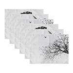 6'lı Karakalem Ağaç Tasarımlı Amerikan Servis Seti Realhomes