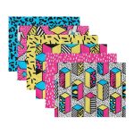 6'lı Renkli Geometrik Pop-Art Desen Tasarımlı Amerikan Servis Seti Realhomes