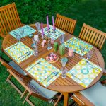 6'lı Renkli Geometrik Çizimli Özel Tasarım Amerikan Servis Seti Realhomes