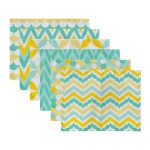 6'lı Renkli Geometrik Çizimli Özel Tasarım Amerikan Servis Seti Realhomes