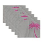 6'lı Gri Zemin Ağaç & Yaprak Tasarımlı Amerikan Servis Seti Realhomes