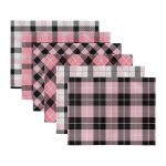 - Servis6li-Set327-Gorsel3 - Realhomes 6'lı Beyaz Pembe Ekose Tasarımlı Amerikan Servis Seti Realhomes