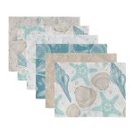 6'lı Soft Renkli Deniz Canlıları Özel Tasarım Amerikan Servis Seti Realhomes