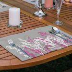 6'lı Kolaj Renkli Özel Tasarım Bitki Desenli Amerikan Servis Seti Realhomes