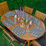 6'lı Siyah Beyaz Çizgili Geometrik Şekiller Amerikan Servis Seti Realhomes