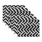 6'lı Siyah Beyaz Çizgili Geometrik Şekiller Amerikan Servis Seti Realhomes