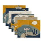 6'lı Pastel Rengarenk Çiçek Tasarımlı Amerikan Servis Seti Realhomes