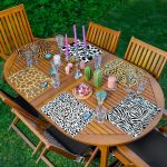 6'lı Renkli Zebra Desen Motifli Amerikan Servis Seti Realhomes