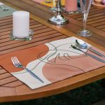 6'lı Soyut Renkli Özel Tasarım Amerikan Servis Seti Realhomes