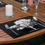 6'lı Siyah Zemin Ot Ağaç Tasarımlı Amerikan Servis Seti Realhomes