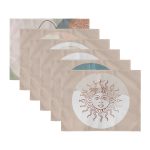 6'lı Özel Tasarım Etnik Onedraw Çizimli Amerikan Servis Seti Realhomes