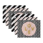 6'lı Hello & Love Gold Detaylı Özel Tasarım Amerikan Servis Seti Realhomes