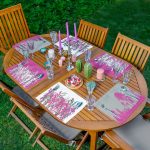 - Servis6li-Set361-Gorsel1 - Realhomes  6'lı Gri & Fuşya Kolajı Özel Tasarımlı Amerikan Servis Seti Realhomes