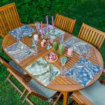 6'lı Renkli Zemin Çam Dalları Özel Tasarım Amerikan Servis Seti Realhomes