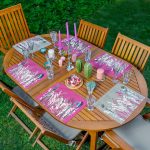 - Servis6li-Set365-Gorsel1 - Realhomes  6'lı Gri & Fuşya Kolajı Özel Tasarımlı Amerikan Servis Seti Realhomes