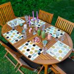 6'lı Renkli Gold Detaylı Puantiye Çizimli Amerikan Servis Seti Realhomes