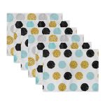 6'lı Renkli Gold Detaylı Puantiye Çizimli Amerikan Servis Seti Realhomes