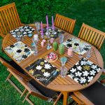 6'lı Siyah Beyaz Gold Detaylı Yaprak Motifli Amerikan Servis Seti Realhomes