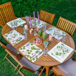 6'lı Mor Renkli Ortanca Çiçeği Motifli Amerikan Servis Seti Realhomes