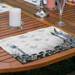 6'lı Siyah Gri Çiçek Tasarımlı Amerikan Servis Seti Realhomes