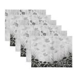 6'lı Siyah Gri Çiçek Tasarımlı Amerikan Servis Seti Realhomes