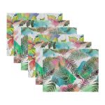 6'lı Renkli Suluboyalı Sonbahar Yaprakları Amerikan Servis Seti Realhomes