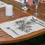 - Servis6li-Set382-Gorsel2 - Realhomes  6'lı Krem Zeminli Karakalem Çiçek Demeti Tasarımlı Amerikan Servis Seti Realhomes