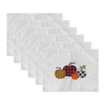 - Servis6li-Set387-Gorsel3 - Realhomes  6'lı Ekose Siyah Beyaz Kabak Tasarımlı Amerikan Servis Seti Realhomes