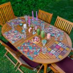 6'lı Etnik Kareli Mandala Tasarımlı Amerikan Servis Seti Realhomes