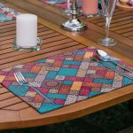 6'lı Etnik Kareli Mandala Tasarımlı Amerikan Servis Seti Realhomes