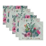 - Servis6li-Set399-Gorsel3 - Realhomes  6'lı Krem Zeminli Renkli Kaktüs Tasarımlı Amerikan Servis Seti Realhomes