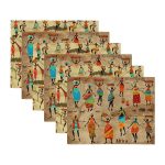 6'lı Etnik Afrika Kabilesi Özel Tasarımlı Amerikan Servis Seti Realhomes