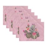 - Servis6li-Set401-Gorsel3 - Realhomes 6'lı Pembe Zemin Kaktüs Tasarımlı Amerikan Servis Seti Realhomes