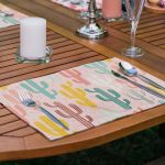 - Servis6li-Set403-Gorsel2 - Realhomes  6'lı Pembe Zemin Renkli Kaktüs Tasarımlı Amerikan Servis Seti Realhomes