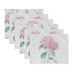 6'lı Beyaz Zemin Ortanca Motifli Amerikan Servis Seti Realhomes