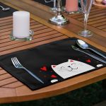 6'lı Sevgililer Günü Özel Tasarım Siyah Temalı Amerikan Servis Seti Realhomes