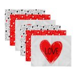 6'lı Kalp Tasarımlı Sevgililer Günü Temalı Amerikan Servis Seti Realhomes