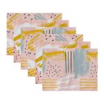 6'lı Renkli Fırça Darbeleri Özel Tasarımlı Amerikan Servis Seti Realhomes