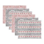 6'lı Çizgili Kalp Tasarımlı Aşk Temalı Amerikan Servis Seti Realhomes