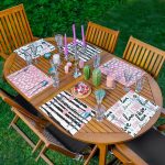 6'lı Siyah Pembe Özel Tasarım Sevgili Temalı Amerikan Servis Seti Realhomes