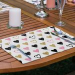 6'lı Renkli Gold Detaylı Kalp Tasarımlı Sevgililer Günü Temalı Amerikan Servis Seti Realhomes