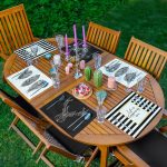 - Servis6li-Set45-Gorsel1 - Realhomes 6'lı Gold Detaylı Kara Kalem Tüy & Geyik Tasarımlı Amerikan Servis Seti Realhomes