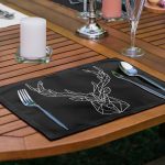 - Servis6li-Set45-Gorsel2 - Realhomes 6'lı Gold Detaylı Kara Kalem Tüy & Geyik Tasarımlı Amerikan Servis Seti Realhomes