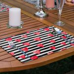 6'lı Siyah Beyaz Çizgili Kalp Tasarımlı Aşk Temalı Amerikan Servis Seti Realhomes