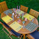 6'lı Sarı Laciver Zigzag Tasarımlı Amerikan Servis Seti Realhomes